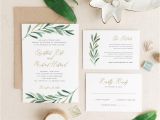 Botanical Wedding Invitation Template Greenery Wedding Invitation Template Printable Wedding