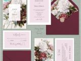 Botanical Wedding Invitation Template Wedding Invitation Template Vintage Floral Marsala