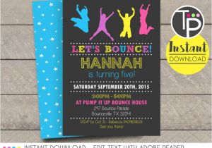 Bounce Party Invites Instant Download Invitations Diy Invitations Editable