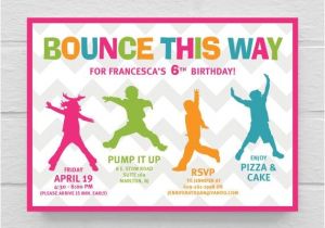 Bounce Party Invites Printable Bounce Birthday Party Invitation Parties