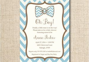Bow Tie Baby Shower Invites Baby Bow Tie Shower Invitation Custom Printable File by