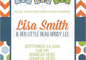 Bow Tie Baby Shower Invites Little Man Bow Tie Baby Shower Invitation by