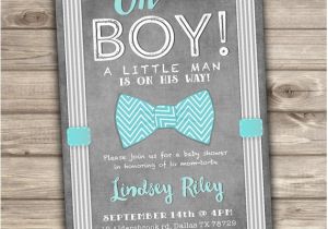 Bow Tie themed Baby Shower Invitations Bow Tie Baby Shower Invitations Little Man Printable by