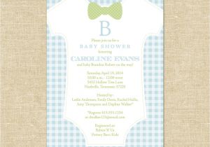 Bow Tie themed Baby Shower Invitations Items Similar to Gingham Bow Tie Baby Shower Invitation On