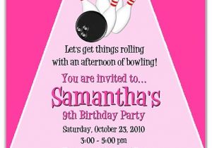 Bowling Party Invitations for Kids Bowling Birthday Party Invitations Girl Bowling Sports