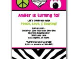 Bowling Party Invitations for Kids Items Similar to 15 Peace Love and Bowling Invitations for