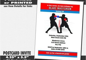 Boxing Party Invitations Boxing Birthday Party Invitations Printable with Printed