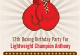 Boxing Party Invitations Boxing Gloves Printable Birthday Party by Candlesandfavors