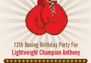 Boxing themed Party Invitations Boxing Gloves Printable Birthday Party by Candlesandfavors
