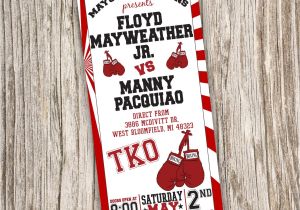 Boxing themed Party Invitations Boxing Invitation Boxing Birthday Boxing by