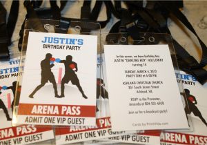 Boxing themed Party Invitations Small Wonders Justin 39 S Boxing Party