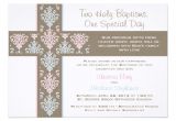 Boy and Girl Baptism Invitations Boy and Girl Twin Christening Invitation