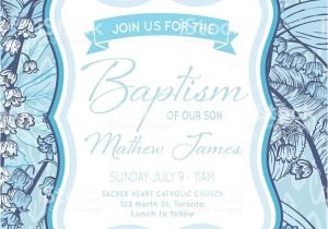 Boy Baptism Invitation Templates Baby Boy Baptism Christening Invitation Template Stock