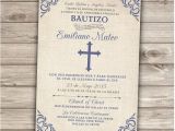Boy Baptism Invitations In Spanish Spanish Printable Baptism Christening Invitations Burlap