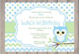 Boy Owl First Birthday Invitations Items Similar to Boy Owl Birthday Invitation First