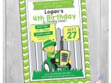 Boy Tractor Birthday Invitations Tractor Birthday Invitation Printable Green Tractor