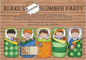 Boys Slumber Party Invitations Personalised Slumber Party Invitations for A Boys Birthday