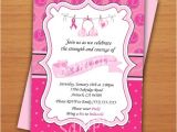 Breast Cancer Party Invitations Breast Cancer Awareness Invitation Pink Printable Digital Diy