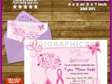 Breast Cancer Party Invitations Breast Cancer Awareness Survivor Cancer Free Invitation