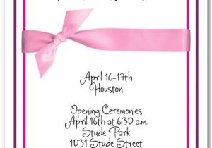 Breast Cancer Party Invitations Breast Cancer Pink Ribbon Invitations