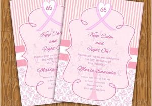 Breast Cancer Party Invitations Breast Cancer theme Party Invitations by Jayarmada On Etsy