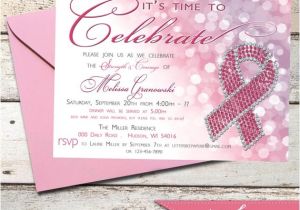 Breast Cancer Party Invitations Fight Against Breast Cancer Invitation by Letterbeepaperie
