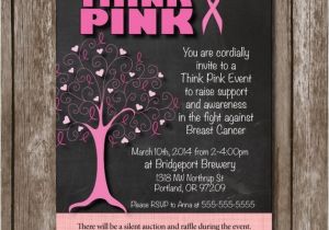 Breast Cancer Party Invitations Think Pink Breast Cancer Fundraiser Support Party