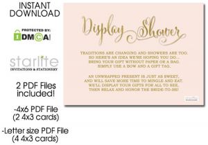 Bridal Display Shower Invitation Wording Display Shower Card Bridal Shower Invitation Insert Card