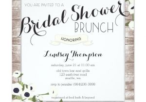 Bridal Shower Brunch Invitation Template Rustic Flowers Bridal Shower Brunch Invitation Zazzle