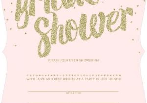 Bridal Shower Email Invitations Free Pink and Gold Glitter Bridal Shower Invitation