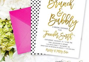 Bridal Shower Invitation Fonts Brunch and Bubbly Bridal Shower Invitation Script