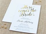 Bridal Shower Invitation Fonts “here Es the Bride” Calligraphy Bridal Shower Invitation