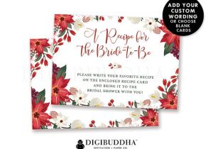 Bridal Shower Invitation Inserts Bridal Shower Insert Card Christmas Custom Invitation