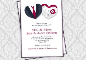 Bridal Shower Invitation Kits Hearts Couple Shower Invitation