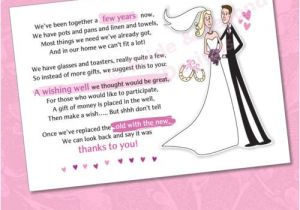Bridal Shower Invitation Wording Poem 25 X Wedding Wishing Well Poem Cards for Your Invitations