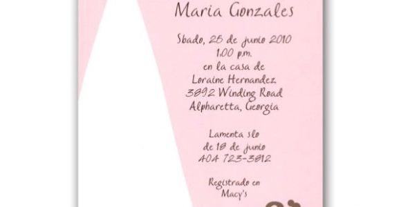 Bridal Shower Invitations In Spanish Spanish Pink Bridal Shower Invitations Paperstyle