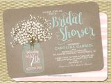 Bridal Shower Invitations Mason Jar theme Printable Bridal Shower Invitations