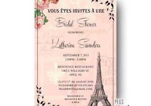 Bridal Shower Invitations Paris theme Paris Bridal Shower Invitation Printable Paris themed