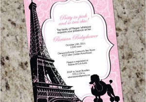Bridal Shower Invitations Paris theme Pretty In Pink Paris themed Baby or Bridal Shower