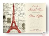 Bridal Shower Invitations Paris theme Red Paris themed Bridal Shower Invitation Printable by