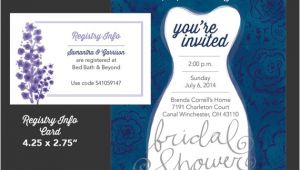 Bridal Shower Invitations Registry Information Bridal Shower Invitation and Registry Info Card by