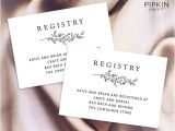 Bridal Shower Invitations Registry Information Wedding Registry Card Enclosure Card Template Baby Shower