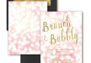 Bridal Shower Invitations toronto Brunch and Bubbly Invitation Bokeh Pink Blush