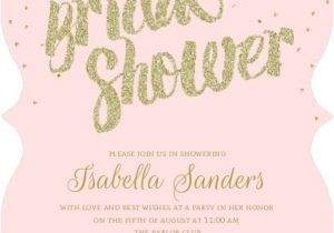 Bridal Shower Invitations Under $1 Blush & Faux Gold Glitter Bridal Shower Invitation