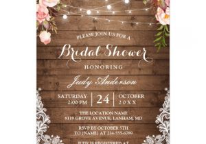 Bridal Shower Invitations Under $1 Rustic String Lights Lace Floral Bridal Shower Card