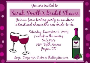 Bridal Shower Invitations Wine theme Wording 20 Personalized Bridal Shower Invitations Wine theme