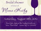 Bridal Shower Invitations Wine theme Wording Wine themed Bridal Shower Invitations Template
