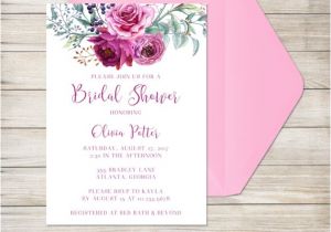 Bridal Shower Invitations with Envelopes Bridal Shower Invitation Printed Invitation with Envelope
