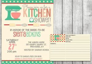 Bridal Shower Invitations with Matching Recipe Cards Kitchen Bridal Shower Invitation Printable File 5 X 7