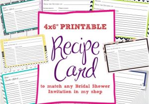 Bridal Shower Invitations with Matching Recipe Cards Recipe Card to Match Bridal Shower Invitation by